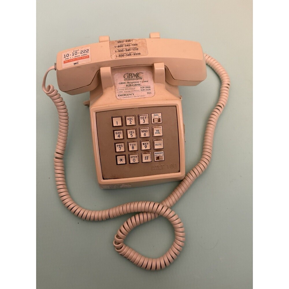 Vintage AT&T 100 Push Button Desk Phone - Model CS2500DMGF - GBMC Medical Prop